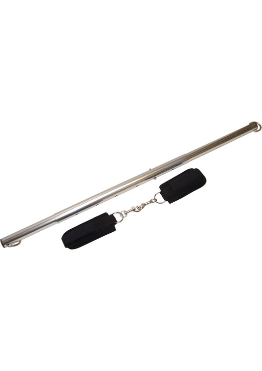 Sportsheets Expandable Spreader Bar and Cuffs - Black/Silver - Set