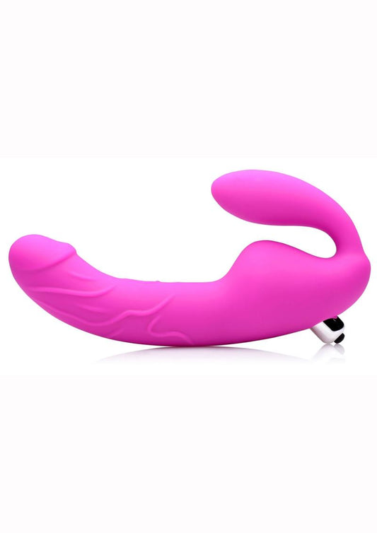 Strap U Royal Rider Vibrating Silicone Strapless Strap-On - Purple