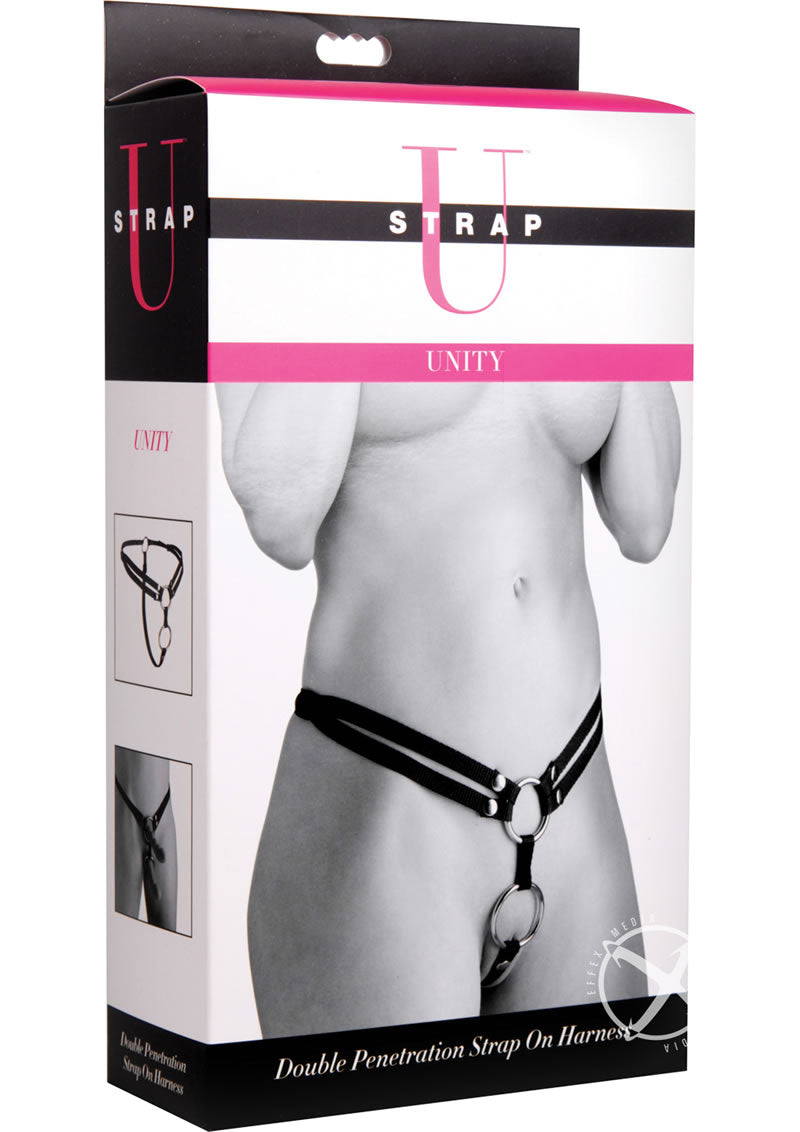 Strap U Unity Double Penetration Strap-On Harness - Black