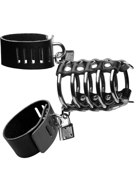 Strict Gates Of Hell Chastity Device - Black/Metal
