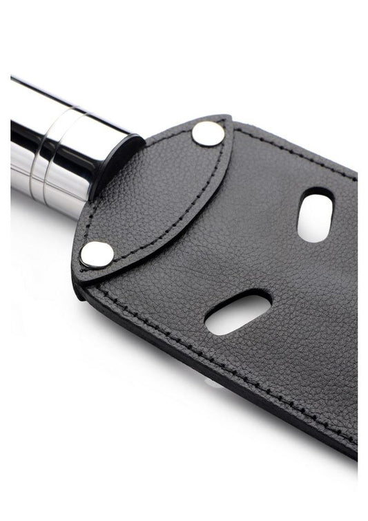 Strict Leather Paddle with Slots - Black
