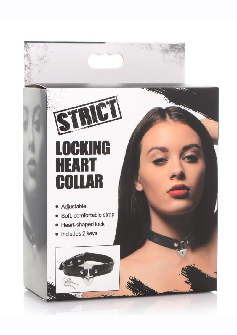 Strict Locking Heart Collar - Black