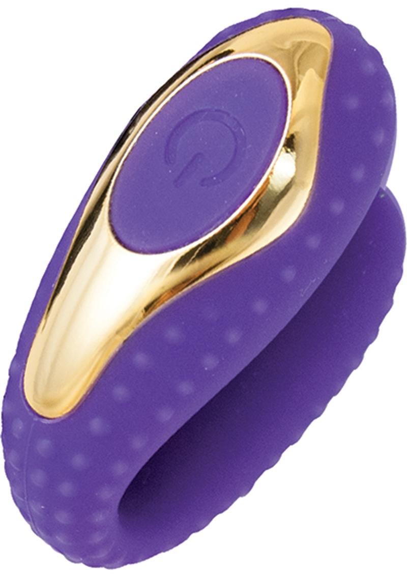 Surenda Enhanced Oral Vibe Rechargeable Silicone Vibrator - Gold/Purple