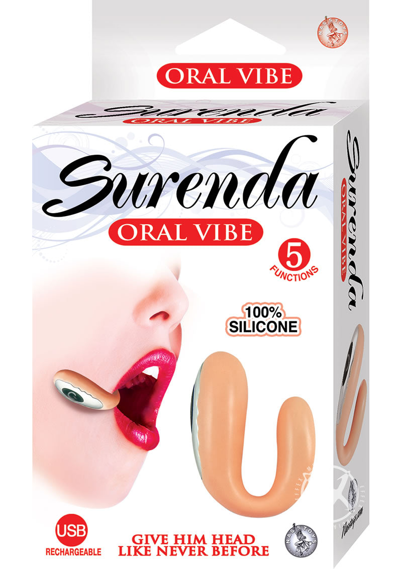 Surenda Silicone Oral Vibe Rechargeable Vibrator - Vanilla