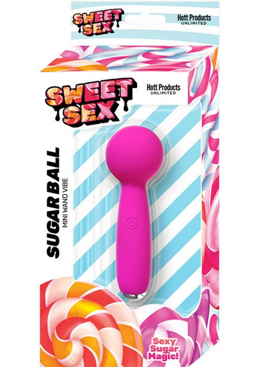 Sweet Sex Sugar Ball Rechargeable Silicone Mini Wand Vibrator - Magenta/Pink