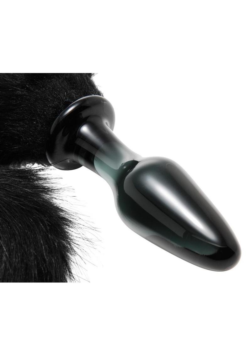 Tailz Midnight Fox Glass Butt Plug with Tail