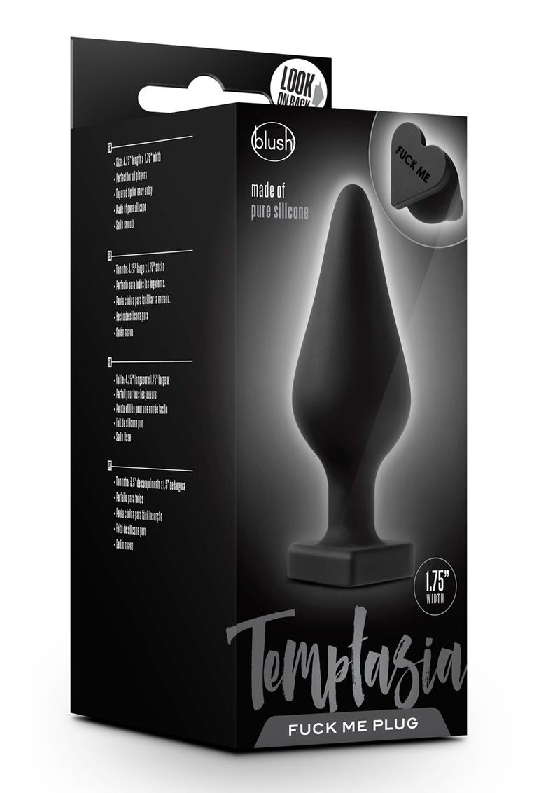 Temptasia Fuck Me Silicone Butt Plug - Black