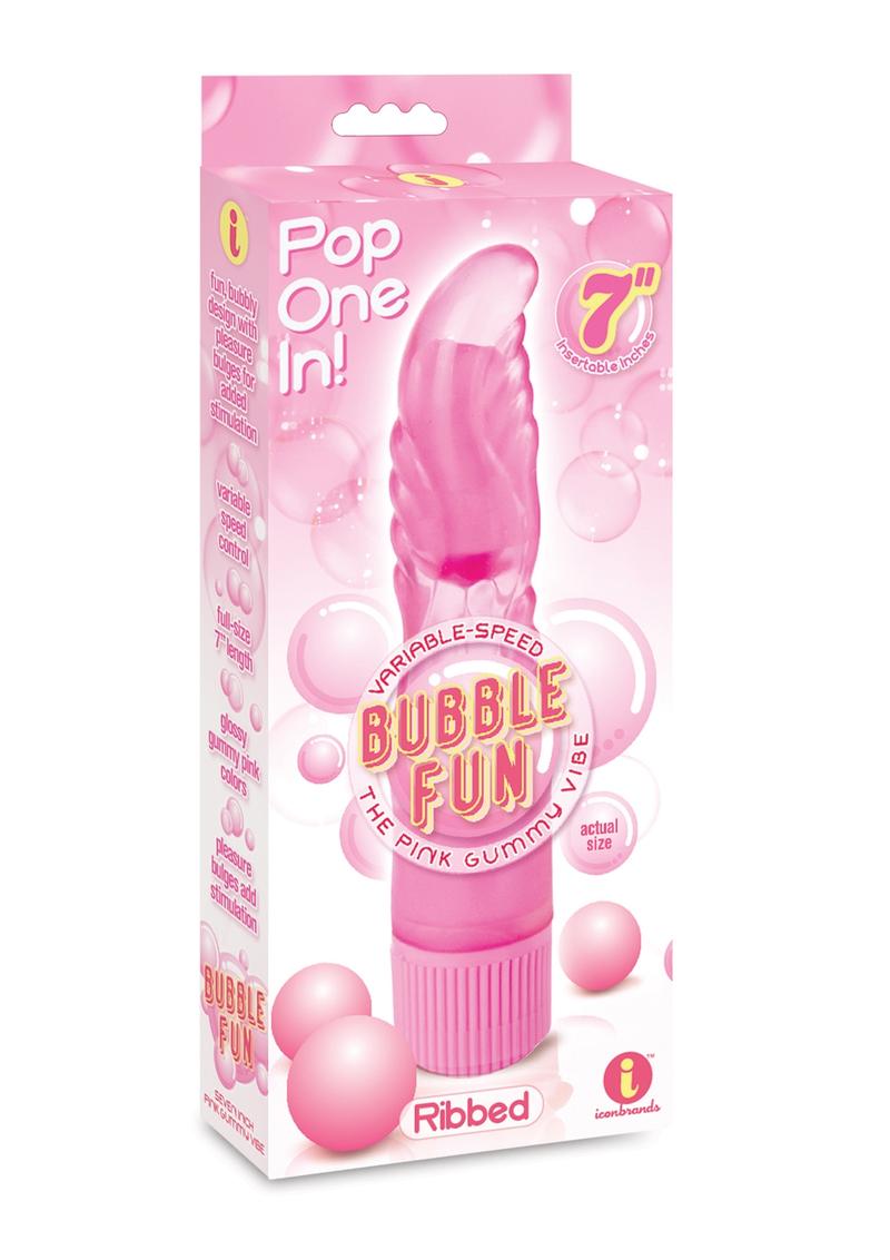 The 9's - Bubble Fun Ribbed 7in Vibrator - Pink