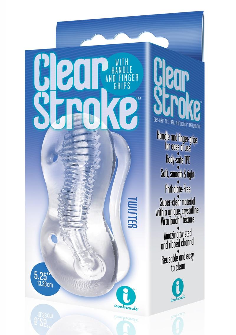 The 9's - Clear Stroke Twister Masturbator - Clear - 5.25in
