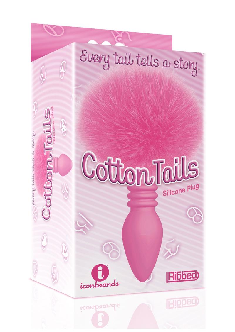 The 9's - Cottontails Silicone Ribbed Bunny Tail Butt Plug - Pink