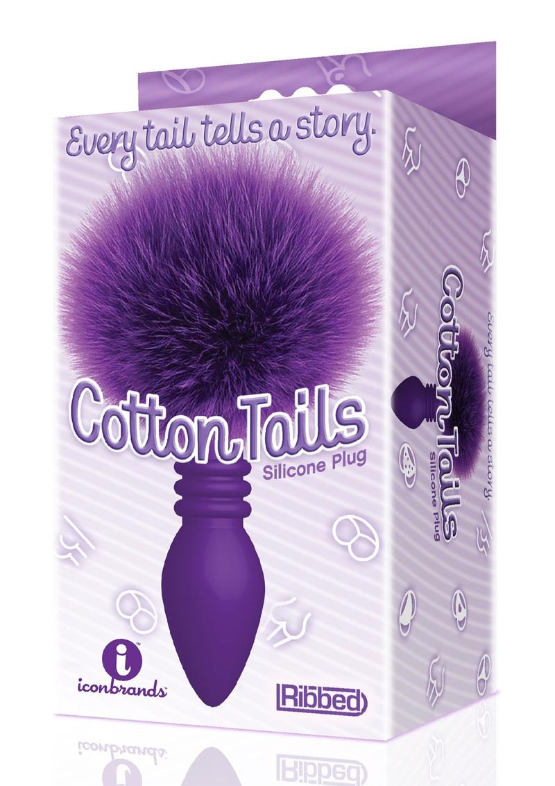 The 9's - Cottontails Silicone Ribbed Bunny Tail Butt Plug - Purple