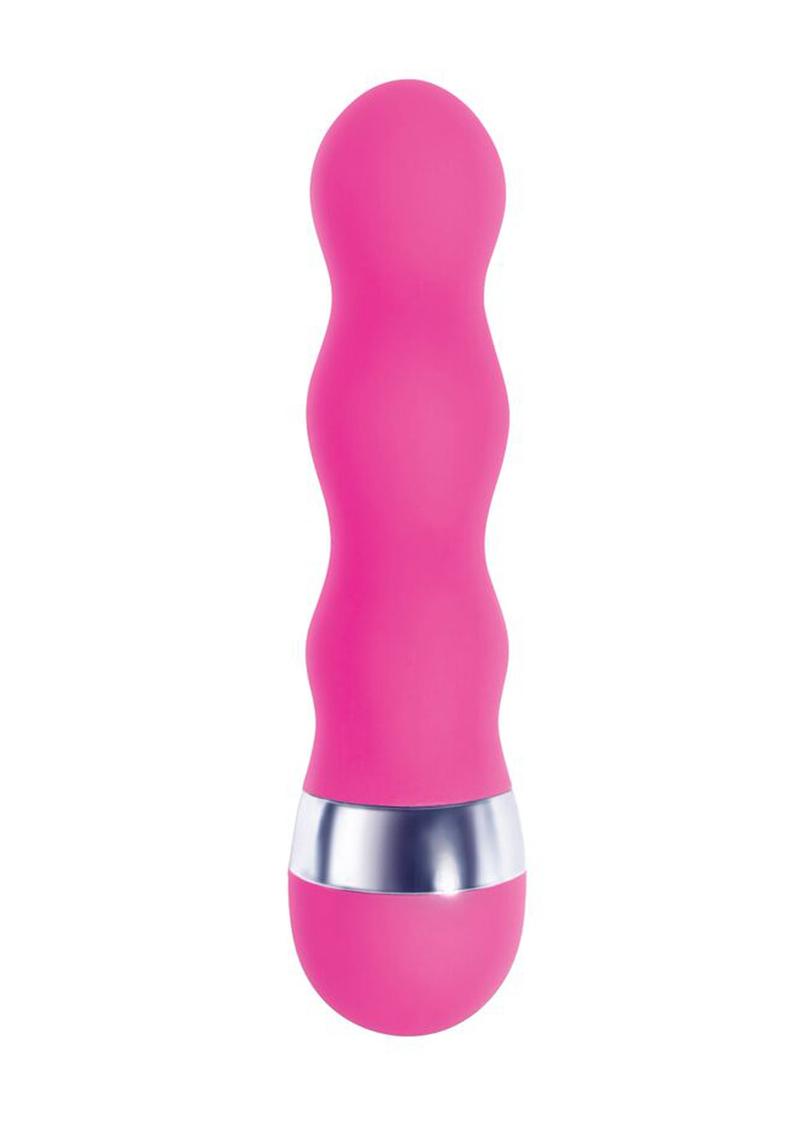 The 9's - Pinkies, Curvy Silicone Mini Vibrator - Pink - 4.5in