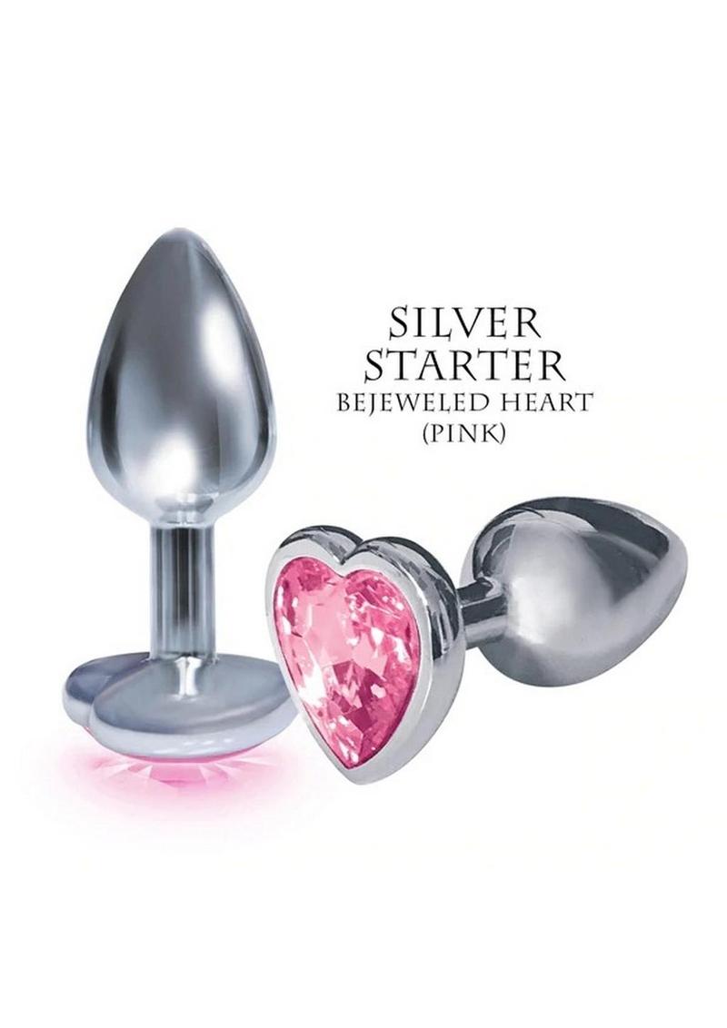 The 9's - The Silver Starter Bejeweled Heart Stainless Steel Plug