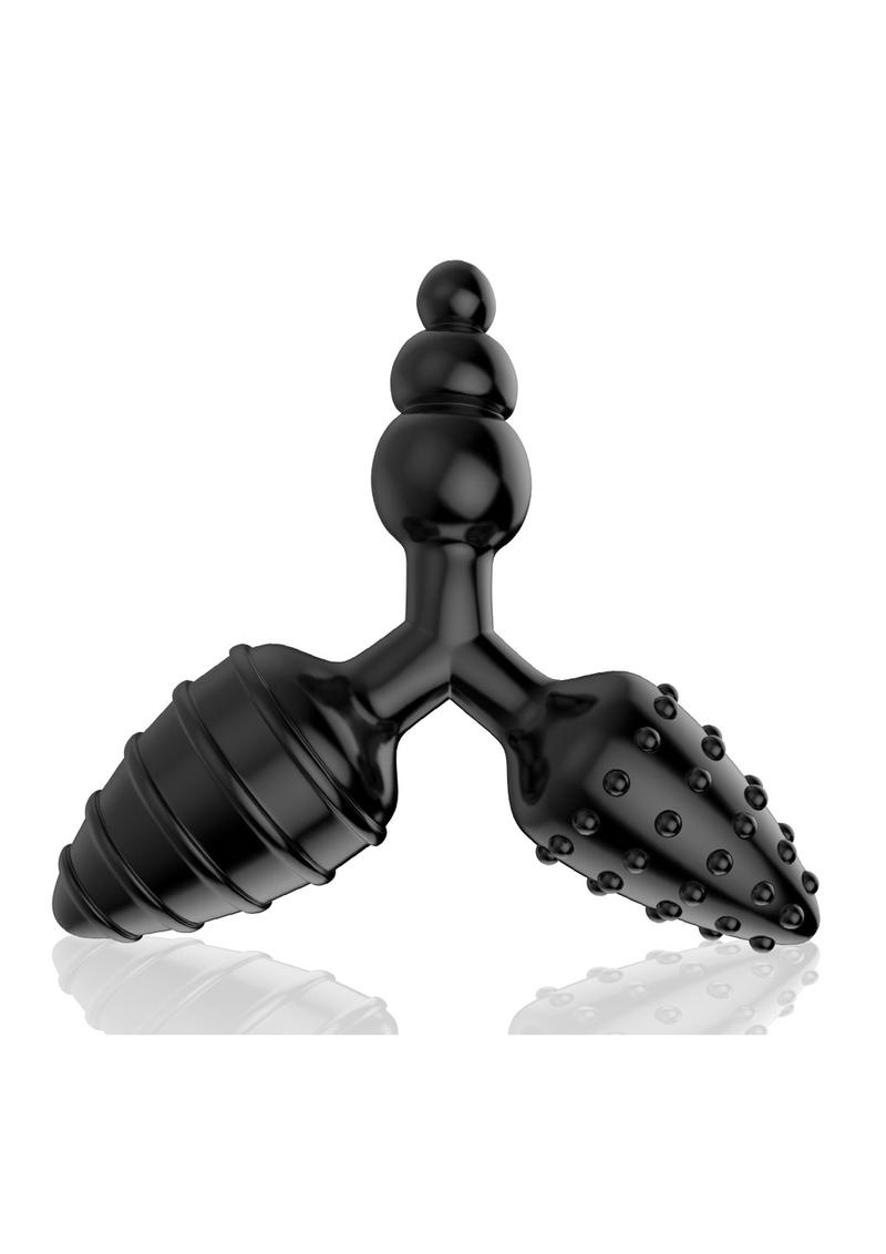 The 9's - Triad 3 Way Textured Butt Plug - Black