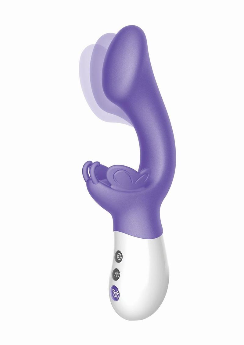 The Come Hither G-Kiss Butterfly Silicone Rechargeable Rabbit Vibrator