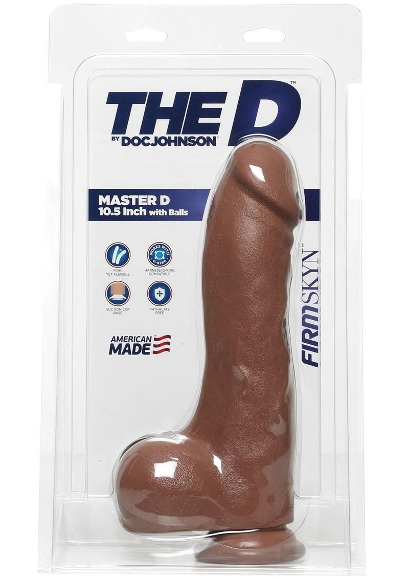 The D Master D Firmskyn Dildo with Balls - Brown/Caramel - 10.5in