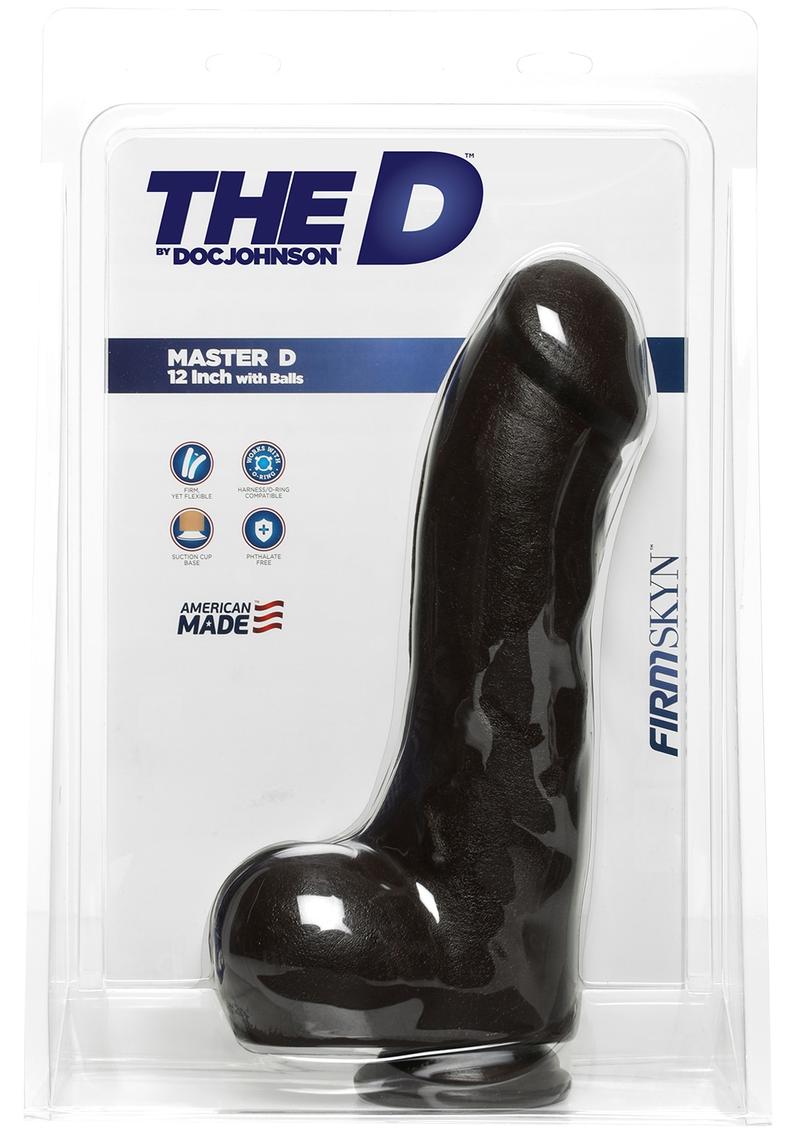 The D Master D Firmskyn Dildo with Balls - Chocolate - 12in