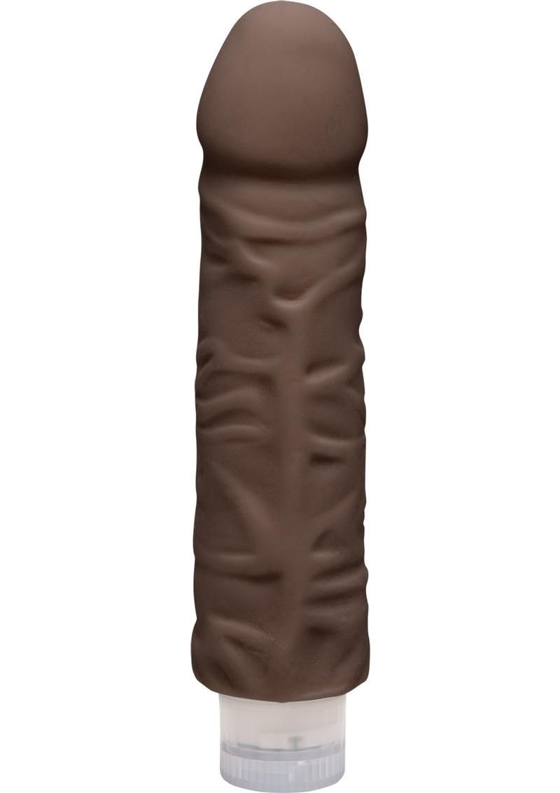 The D Shakin D Ultraskyn Vibrating Dildo - Black/Chocolate - 7in