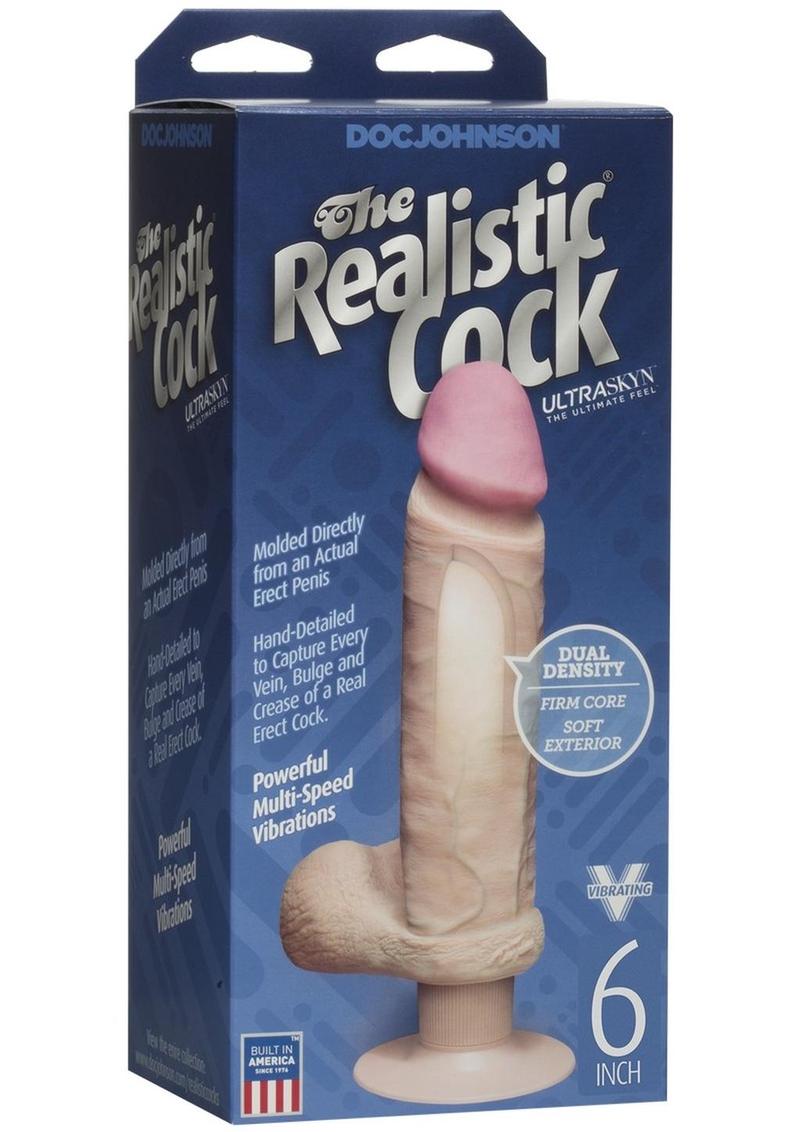 The Realistic Cock Ultraskyn Vibrating Dildo - Vanilla - 6in