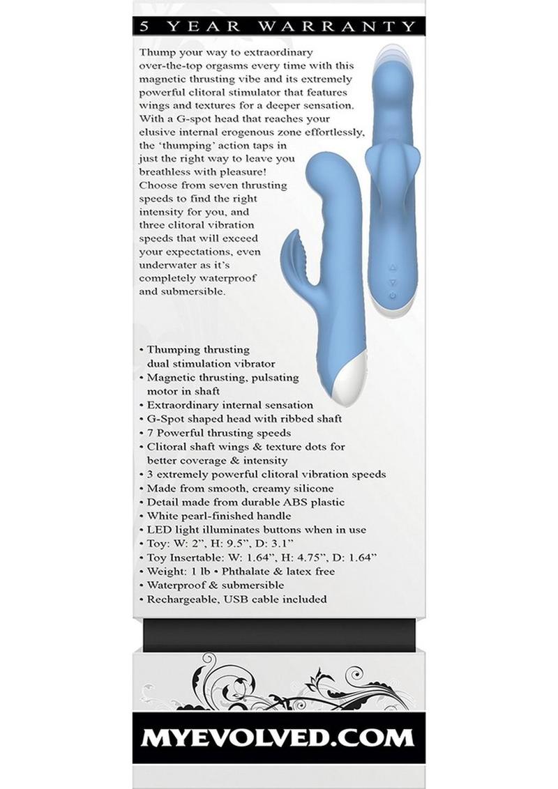 Thump and Thrust Rechargeable Silicone Vibrator with Clitoral Stimulator