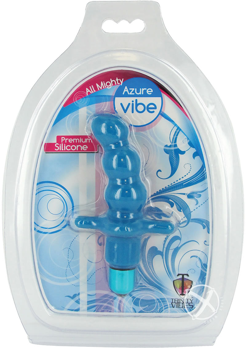 Trinity Vibes All Mighty Azure Silicone Vibrator - Blue