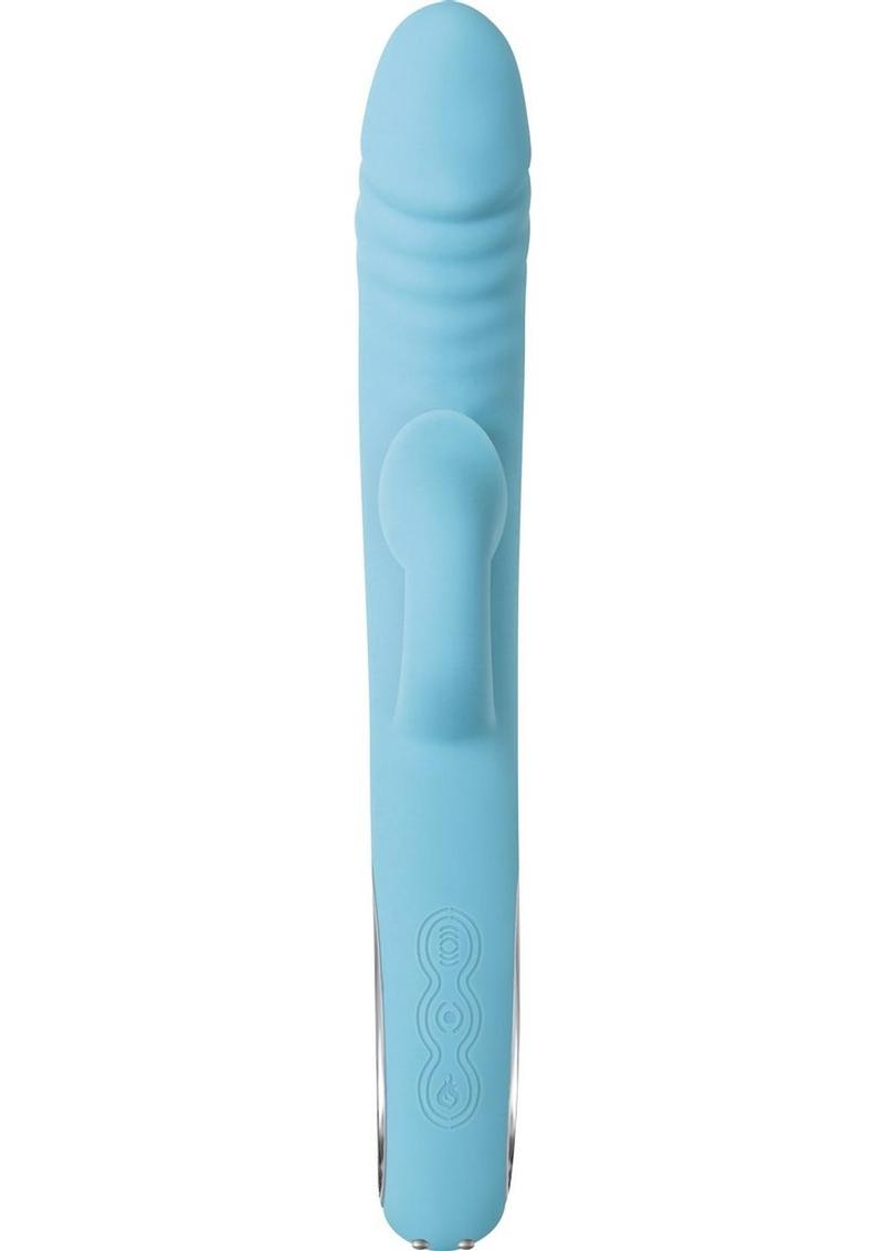 Triple Infinity Rechargeable Silicone Heated Dual Vibrator with Clitoral Suction Stimulator