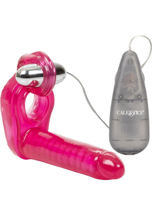 Ultimate Triple Stimulator Vibrating Cock Ring with Remote Control - Pink