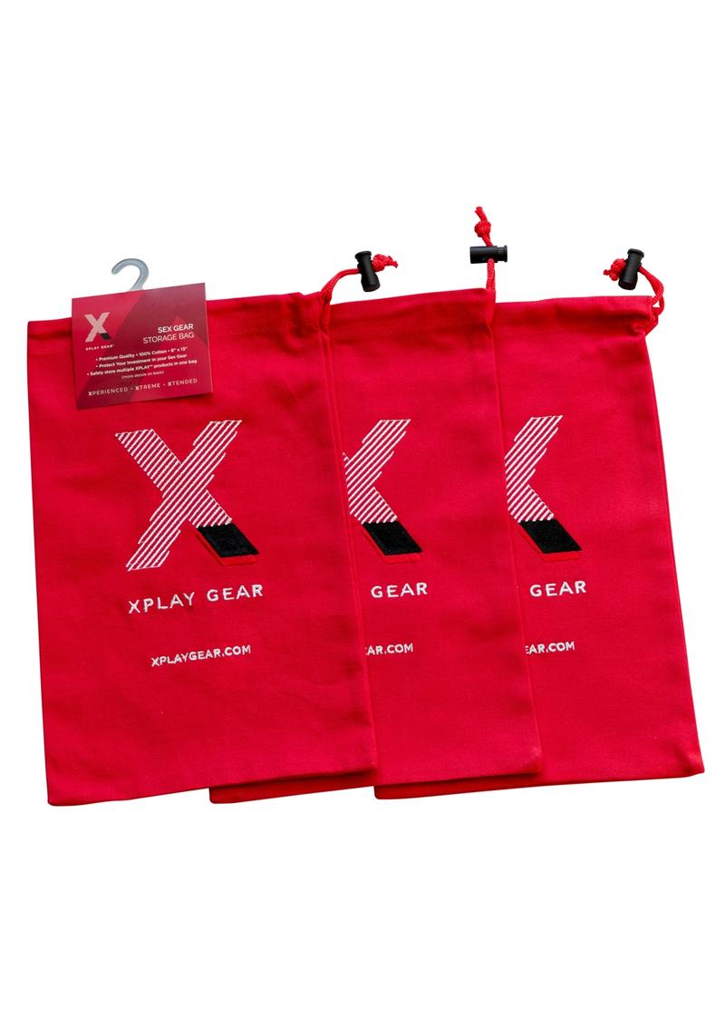 Ultra Soft Gear Bag 100% Cotton - Red - 8in X 13in - 3 Pack