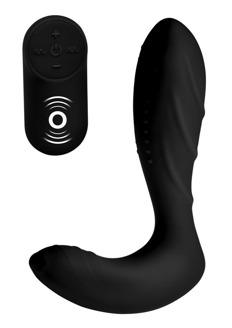Under Control Rechargeable Silicone Prostate Vibrator with Remote Control - Black