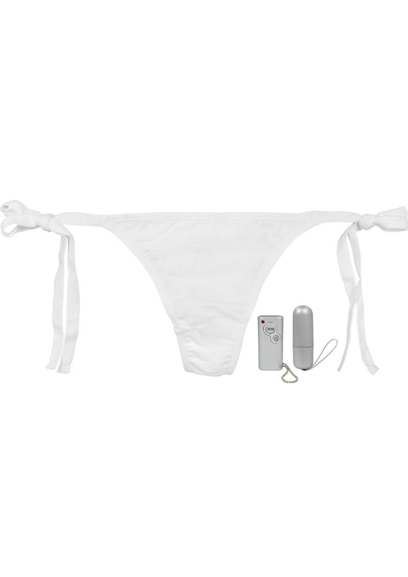 Vibro Panty Vibrating Bikini Remote Control Underwear Panty Vibe - White - One Size