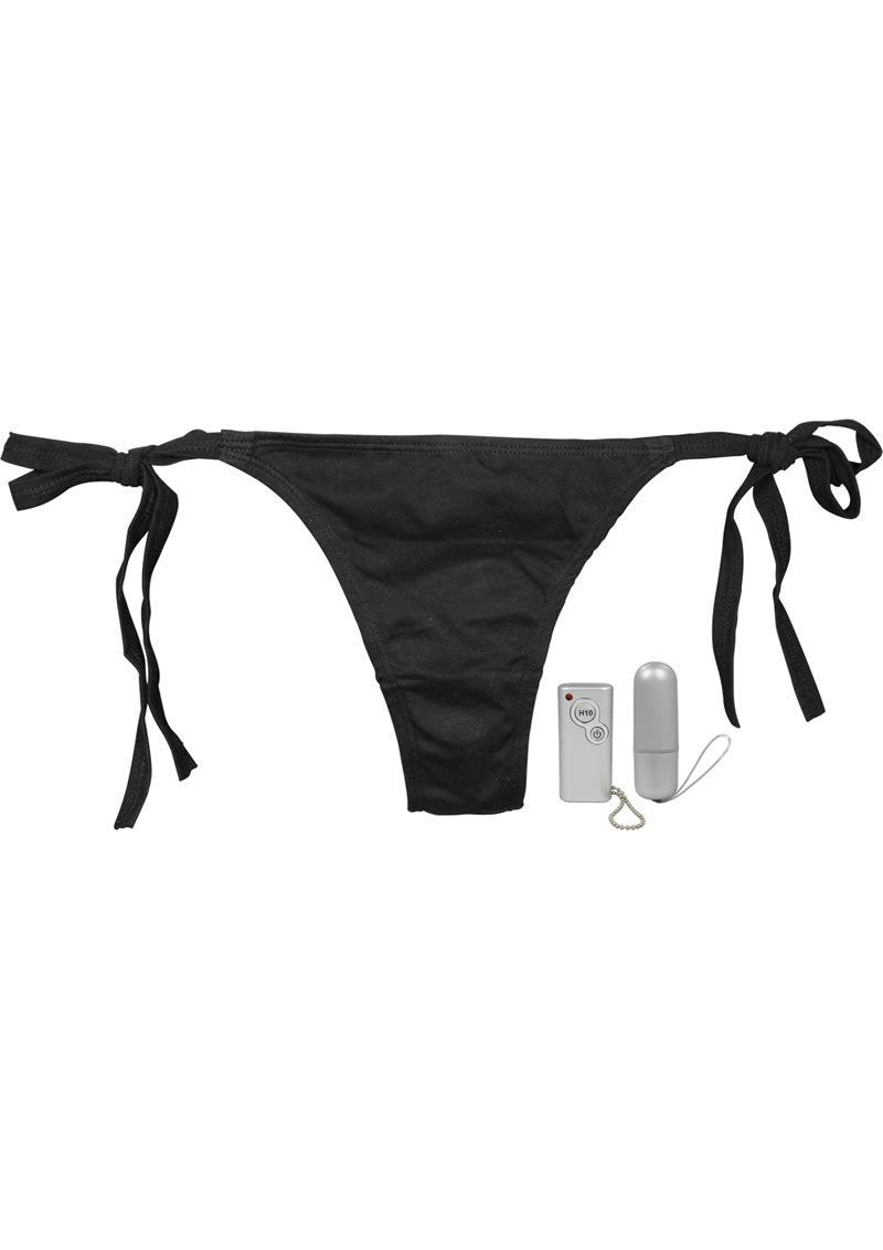 Vibro Panty Vibrating Bikini Remote Control Underwear Panty Vibe - Black - One Size