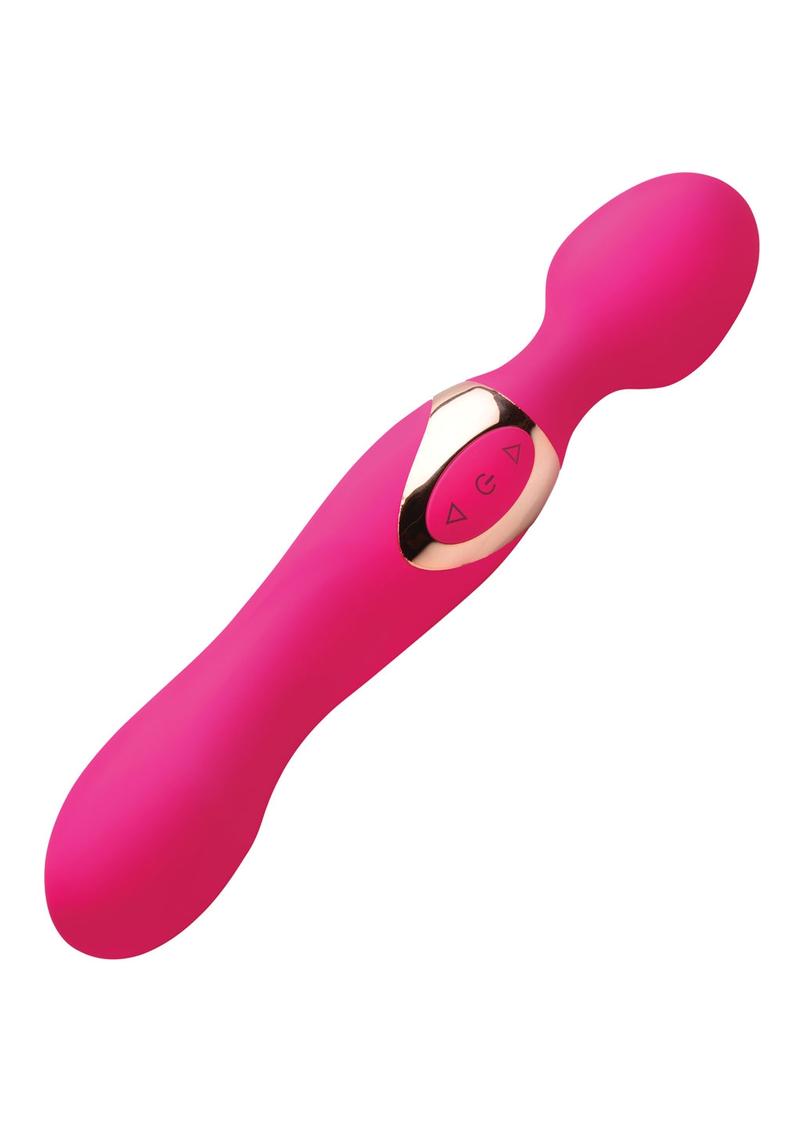 Wand Essentials Double Silicone Vibrating Wand Massager - Pink