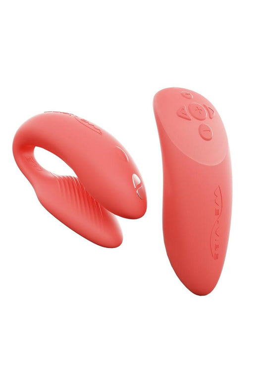 We-Vibe Chorus Rechargeable Couples Vibrator with Squeeze Control - Crave - Coral/Orange