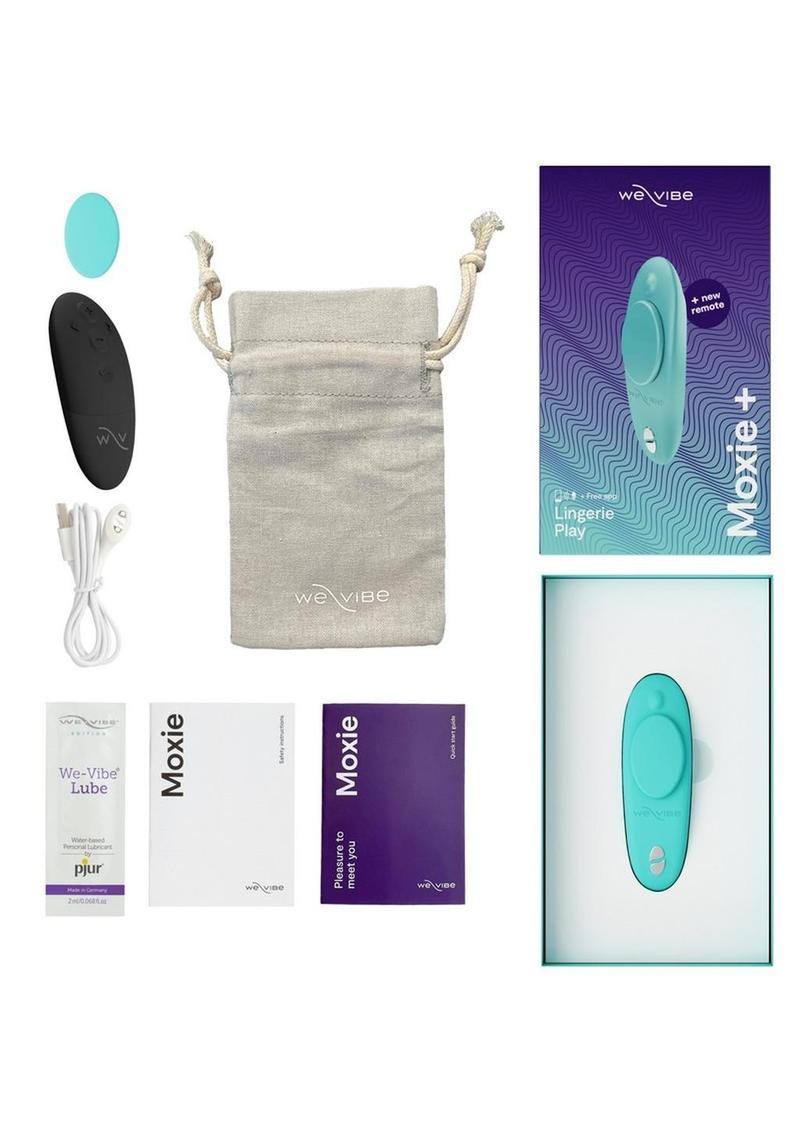 We-Vibe Moxie+ Wearable Rechargeable Silicone Panty Vibe Clitoral Stimulator with Remote