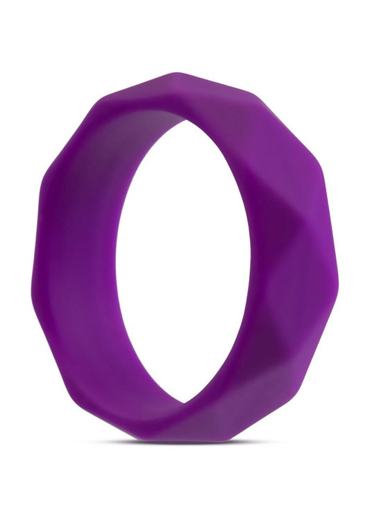 Wellness Geo Silicone Cock Ring - Purple