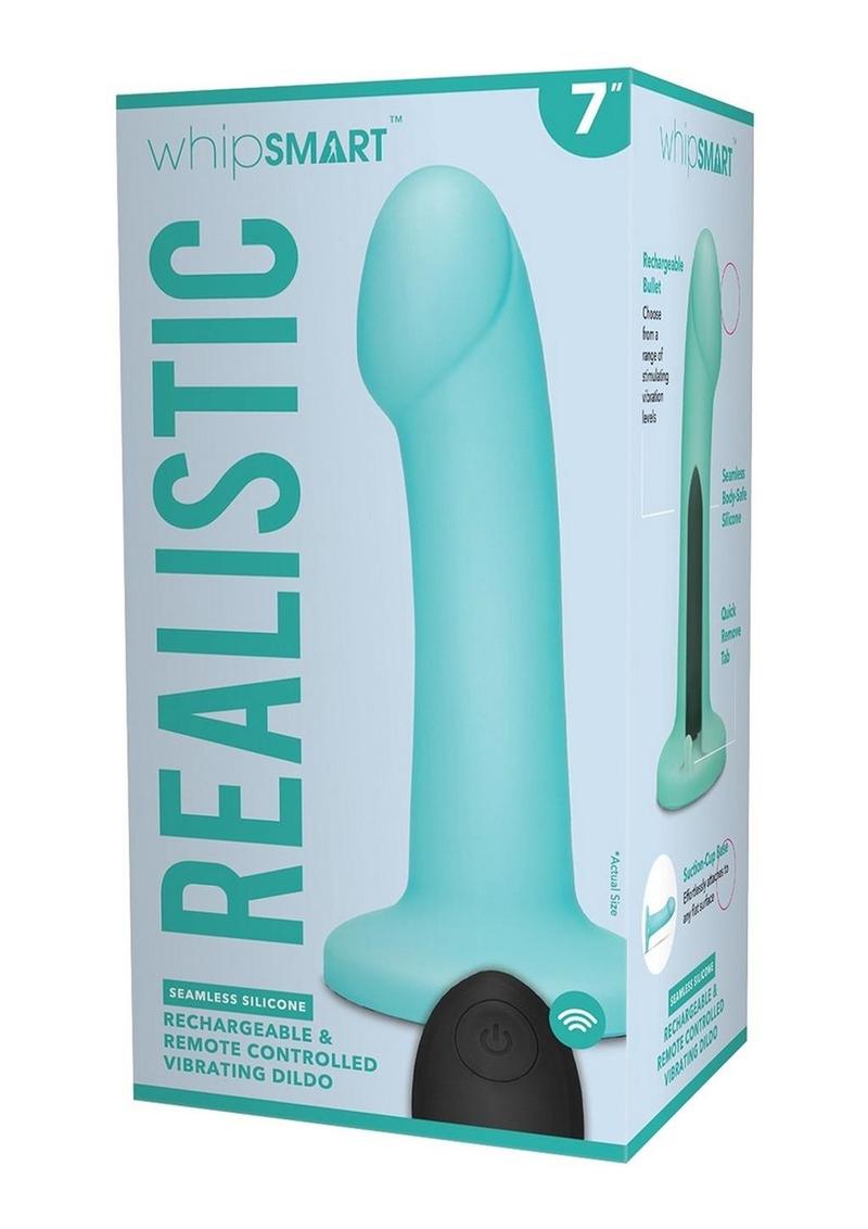 WhipSmart Remote Control Rechargeable Silicone G-Spot/P-Spot Dildo - Blue - 7in