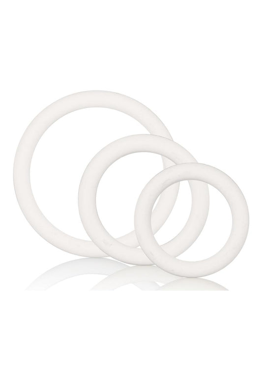 White Rubber Cock Rings - White - 3 Piece Set