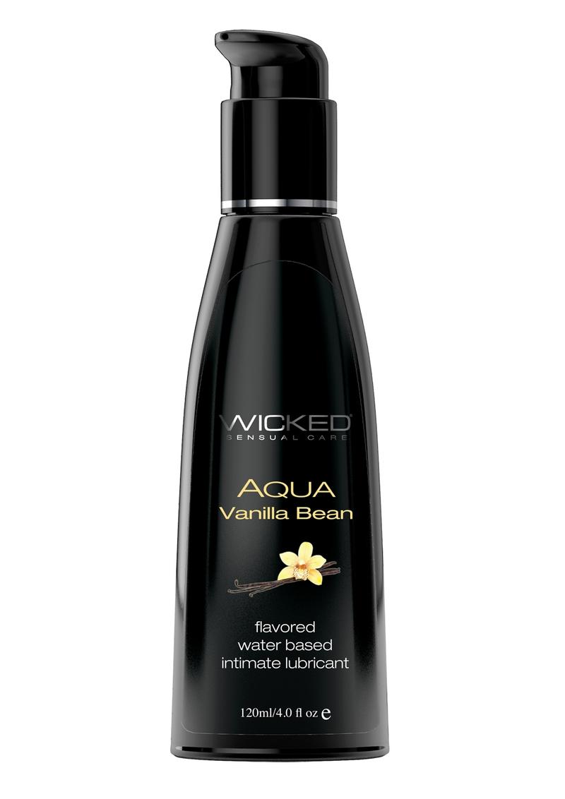 Wicked Aqua Water Based Flavored Lubricant Vanilla Bean - 4 Oz