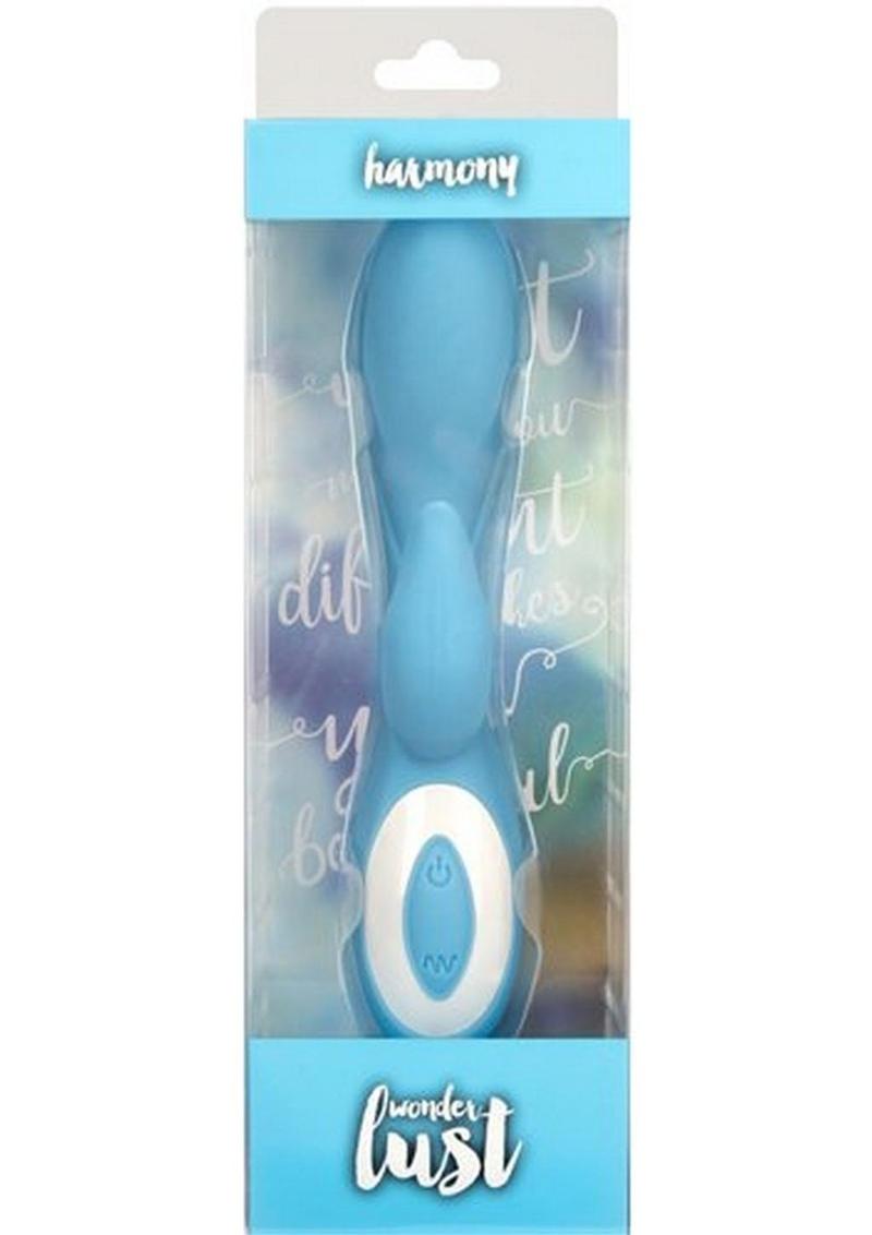 Wonderlust Harmony Rechargeable Silicone Vibrator - Blue