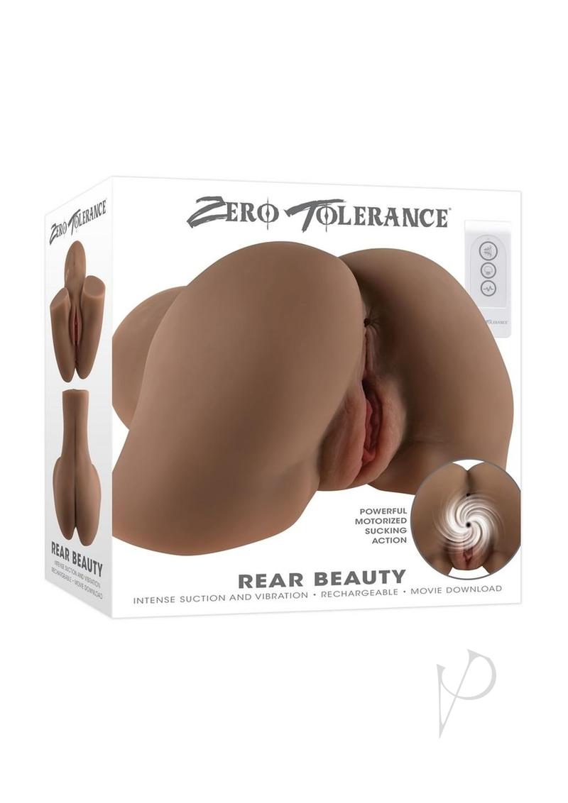 Zero Tolerance Rear Beauty Rechargeable Dual Vibrating Realistic Ass and Vagina - Chocolate